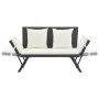 Banco de jardín con cojines ratán sintético negro 176 cm by , garden benches - Ref: Foro24-317181, Price: 181,97 €, Discount: %