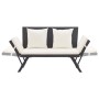 Banco de jardín con cojines ratán sintético negro 176 cm by , garden benches - Ref: Foro24-317181, Price: 184,42 €, Discount: %