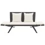 Banco de jardín con cojines ratán sintético negro 176 cm by , garden benches - Ref: Foro24-317181, Price: 181,97 €, Discount: %
