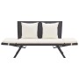 Banco de jardín con cojines ratán sintético negro 176 cm by , garden benches - Ref: Foro24-317181, Price: 184,42 €, Discount: %
