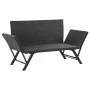 Banco de jardín con cojines ratán sintético negro 176 cm by , garden benches - Ref: Foro24-317181, Price: 181,97 €, Discount: %