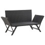 Banco de jardín con cojines ratán sintético negro 176 cm by , garden benches - Ref: Foro24-317181, Price: 184,42 €, Discount: %
