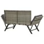 Banco de jardín con cojines ratán sintético gris 176 cm by , garden benches - Ref: Foro24-317183, Price: 240,75 €, Discount: %
