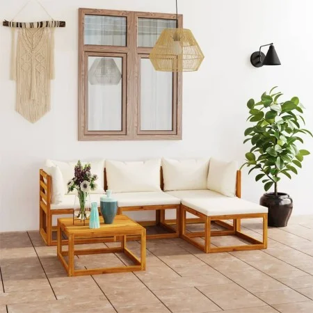 Gartenmöbel-Set 5-teilig mit massiven Akazienholzrahmen und Kissen. von , Gartensets - Ref: Foro24-3098668, Preis: 448,55 €, ...