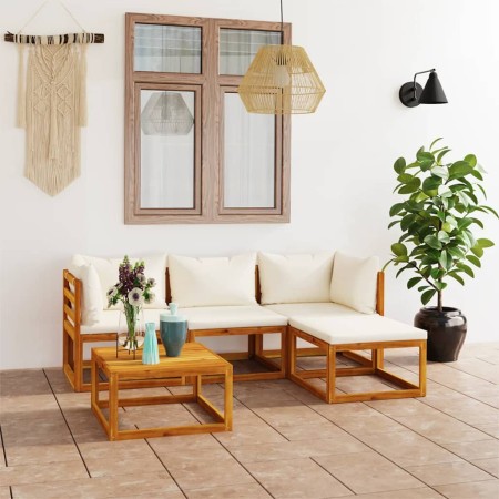 Set muebles de jardín 5 pzas con cojines madera maciza acacia by , Garden sets - Ref: Foro24-3098668, Price: 456,02 €, Discou...