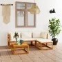 Gartenmöbel-Set 5-teilig mit massiven Akazienholzrahmen und Kissen. von , Gartensets - Ref: Foro24-3098668, Preis: 448,55 €, ...