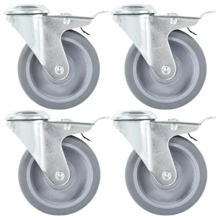 Swivel wheels with pin hole 8 units 100 mm by , Material handling - Ref: Foro24-277866, Price: 47,29 €, Discount: %