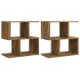 Zwei Nachttische aus geräucherter Eichenholz-Sperrholzplatte, 50x30x51,5 cm. von , Nachttische - Ref: Foro24-815829, Preis: 4...