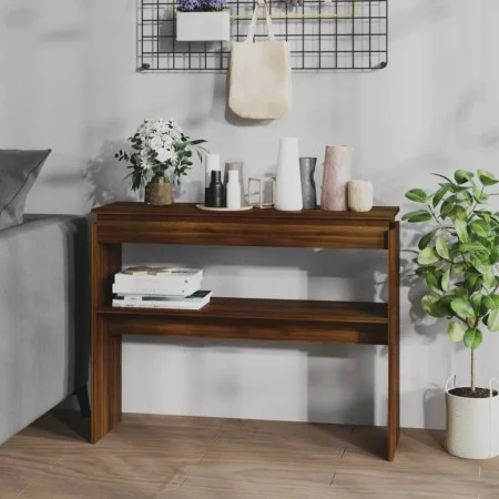 Oak brown plywood console table 102x30x80 cm by , Side tables - Ref: Foro24-815221, Price: 51,96 €, Discount: %