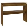 Oak brown plywood console table 102x30x80 cm by , Side tables - Ref: Foro24-815221, Price: 53,77 €, Discount: %