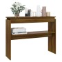 Oak brown plywood console table 102x30x80 cm by , Side tables - Ref: Foro24-815221, Price: 53,77 €, Discount: %