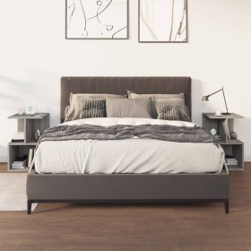 Zwei Nachttische aus grauem Sonoma-Sperrholz, 35x35x55 cm. von , Nachttische - Ref: Foro24-815186, Preis: 61,14 €, Rabatt: %