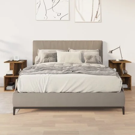 Mesitas de noche 2 uds contrachapado roble ahumado 35x35x55 cm de , Mesitas de noche - Ref: Foro24-815184, Precio: 65,56 €, D...