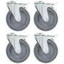 Swivel wheels with pin hole and double brakes 4 units 125 mm by , Material handling - Ref: Foro24-143429, Price: 34,93 €, Dis...