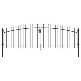 Doppeltes Tor für Zaun mit Lanzen-Spitzen 400x150 cm von , Gartentore - Ref: Foro24-144360, Preis: 216,21 €, Rabatt: %