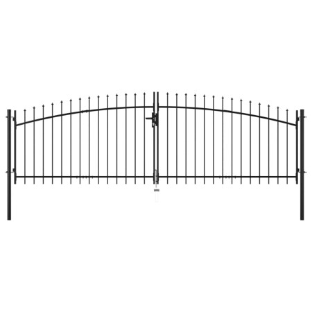 Doppeltes Tor für Zaun mit Lanzen-Spitzen 400x150 cm von , Gartentore - Ref: Foro24-144360, Preis: 221,95 €, Rabatt: %
