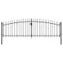 Double gate for fence with spear tips 400x150 cm by , garden gates - Ref: Foro24-144360, Price: 216,21 €, Discount: %
