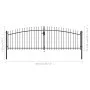 Double gate for fence with spear tips 400x150 cm by , garden gates - Ref: Foro24-144360, Price: 216,21 €, Discount: %