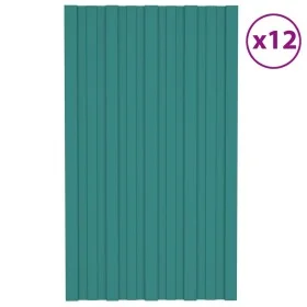 Dachpaneel aus grünem feuerverzinktem Stahl, 12 Einheiten, 80x45 cm. von , Decke - Ref: Foro24-317199, Preis: 54,75 €, Rabatt: %