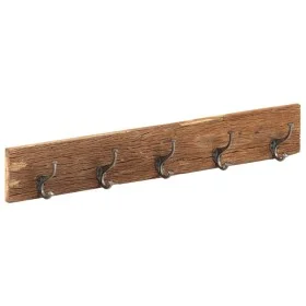 Entryway coat rack with 5 hooks made of recycled wood, 100x2.5x15 cm by , Hat and coat racks - Ref: Foro24-321950, Price: 40,...