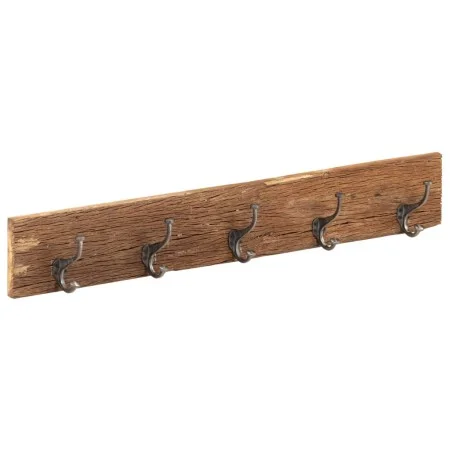 Entryway coat rack with 5 hooks made of recycled wood, 100x2.5x15 cm by , Hat and coat racks - Ref: Foro24-321950, Price: 40,...