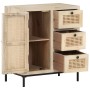 Massiver Holzschrank aus Mangoholz und Naturrohr 60x35x70 cm von , Sideboards - Ref: Foro24-323508, Preis: 152,71 €, Rabatt: %
