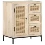 Solid mango wood and natural cane sideboard 60x35x70 cm by , Sideboards - Ref: Foro24-323508, Price: 151,43 €, Discount: %