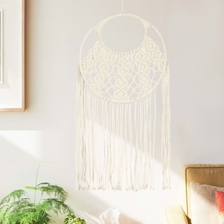 Macramé wall decoration made of cotton, 40x80 cm by , Decorative upholstery - Ref: Foro24-324000, Price: 46,23 €, Discount: %