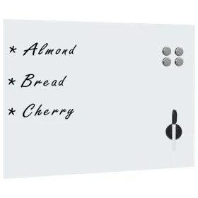 Pizarra magnética de pared blanca vidrio 80x60 cm de , Pizarras blancas - Ref: Foro24-30112, Precio: 58,47 €, Descuento: %