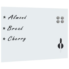 White glass magnetic wall board 80x60 cm by , White boards - Ref: Foro24-30112, Price: 67,20 €, Discount: %