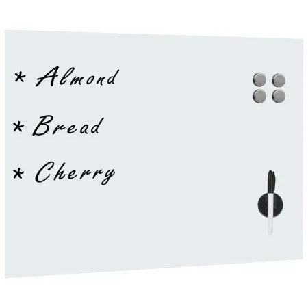 Pizarra magnética de pared blanca vidrio 80x60 cm de , Pizarras blancas - Ref: Foro24-30112, Precio: 58,67 €, Descuento: %