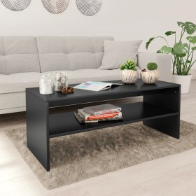 Mesa de centro de madera contrachapada negro 100x40x40 cm