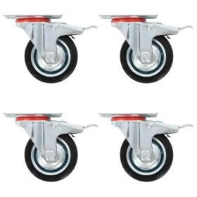 Swivel wheels with double brakes 4 units 75 mm by , Material handling - Ref: Foro24-143443, Price: 24,38 €, Discount: %