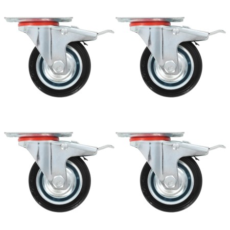 Drehbare Rollen mit doppelten Bremsen, 4 Stück, 75 mm. von , Materialhandhabung - Ref: Foro24-143443, Preis: 24,89 €, Rabatt: %