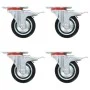 Swivel wheels with double brakes 4 units 75 mm by , Material handling - Ref: Foro24-143443, Price: 24,38 €, Discount: %