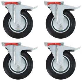 Drehbare Räder mit doppelten Bremsen, 4 Stück, 200 mm. von , Materialhandhabung - Ref: Foro24-143455, Preis: 62,07 €, Rabatt: %