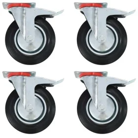 Swivel wheels with double brakes 4 units 200 mm by , Material handling - Ref: Foro24-143455, Price: 65,24 €, Discount: %