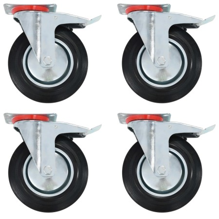 Drehbare Räder mit doppelten Bremsen, 4 Stück, 200 mm. von , Materialhandhabung - Ref: Foro24-143455, Preis: 62,07 €, Rabatt: %