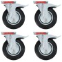 Swivel wheels with double brakes 4 units 200 mm by , Material handling - Ref: Foro24-143455, Price: 62,07 €, Discount: %