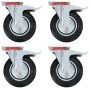 Swivel wheels with double brakes 4 units 200 mm by , Material handling - Ref: Foro24-143455, Price: 65,24 €, Discount: %