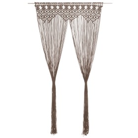 Graue Taupe-Makramee-Baumwollvorhang 140x240 cm von , Vorhänge und Gardinen - Ref: Foro24-323983, Preis: 57,41 €, Rabatt: %