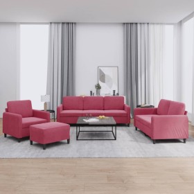Set aus 4-teiligen Sofas roter roter Samt von , Sofas - Ref: Foro24-3201948, Preis: 706,99 €, Rabatt: %