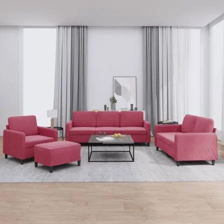 Set aus 4-teiligen Sofas roter roter Samt von , Sofas - Ref: Foro24-3201948, Preis: 694,10 €, Rabatt: %