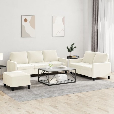 3-piece cream velvet sofa set with cushions by , Sofas - Ref: Foro24-3201534, Price: 597,10 €, Discount: %