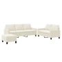3-piece cream velvet sofa set with cushions by , Sofas - Ref: Foro24-3201534, Price: 597,10 €, Discount: %