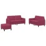 3-piece set of velvet sofas in burgundy red. by , Sofas - Ref: Foro24-3201988, Price: 512,28 €, Discount: %