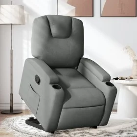 Dunkelgraues Stoff-Sessel mit verstellbarer Rückenlehne und Aufstehhilfe. von , Sessel - Ref: Foro24-3204369, Preis: 292,32 €...
