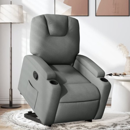 Dunkelgraues Stoff-Sessel mit verstellbarer Rückenlehne und Aufstehhilfe. von , Sessel - Ref: Foro24-3204369, Preis: 260,82 €...