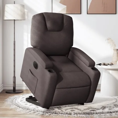 Sillón eléctrico reclinable elevable de tela marrón oscuro de , Sillones - Ref: Foro24-3204397, Precio: 335,36 €, Descuento: %
