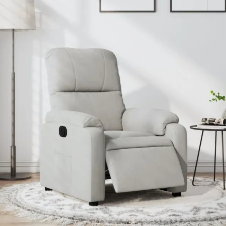 Light gray microfiber fabric electric recliner chair by , Armchairs - Ref: Foro24-3204916, Price: 267,58 €, Discount: %